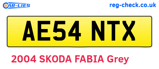 AE54NTX are the vehicle registration plates.