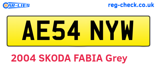 AE54NYW are the vehicle registration plates.