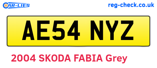 AE54NYZ are the vehicle registration plates.