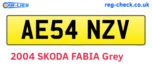 AE54NZV are the vehicle registration plates.