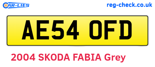 AE54OFD are the vehicle registration plates.