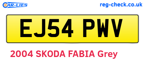 EJ54PWV are the vehicle registration plates.