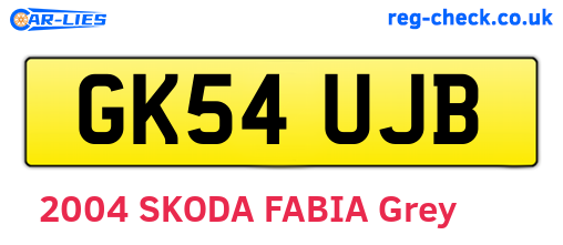 GK54UJB are the vehicle registration plates.