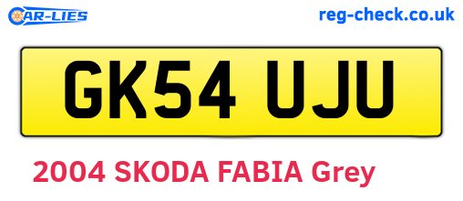 GK54UJU are the vehicle registration plates.