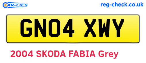 GN04XWY are the vehicle registration plates.