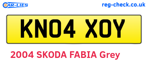 KN04XOY are the vehicle registration plates.