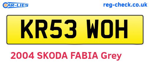 KR53WOH are the vehicle registration plates.
