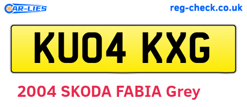 KU04KXG are the vehicle registration plates.