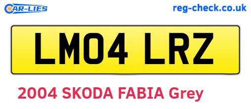 LM04LRZ are the vehicle registration plates.