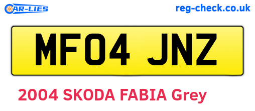 MF04JNZ are the vehicle registration plates.