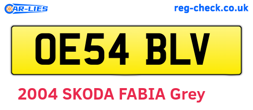 OE54BLV are the vehicle registration plates.