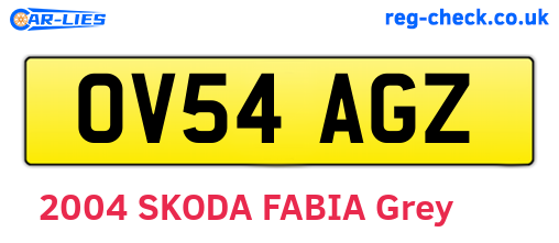 OV54AGZ are the vehicle registration plates.