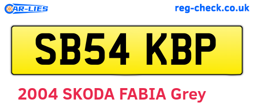 SB54KBP are the vehicle registration plates.