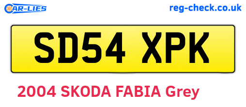 SD54XPK are the vehicle registration plates.