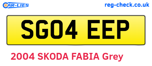 SG04EEP are the vehicle registration plates.