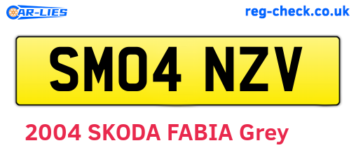 SM04NZV are the vehicle registration plates.
