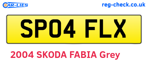 SP04FLX are the vehicle registration plates.