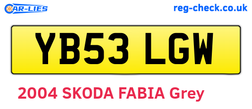 YB53LGW are the vehicle registration plates.