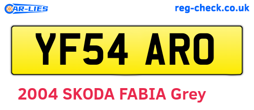 YF54ARO are the vehicle registration plates.