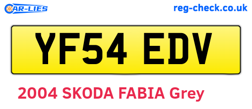 YF54EDV are the vehicle registration plates.