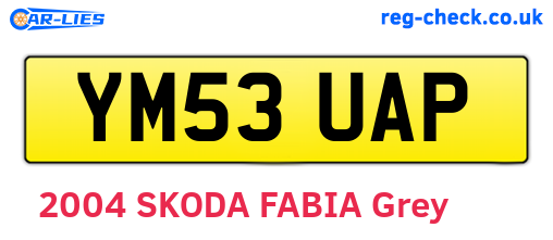YM53UAP are the vehicle registration plates.