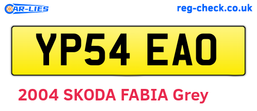 YP54EAO are the vehicle registration plates.