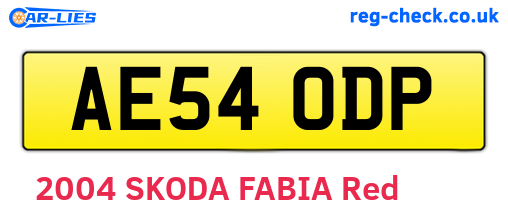 AE54ODP are the vehicle registration plates.