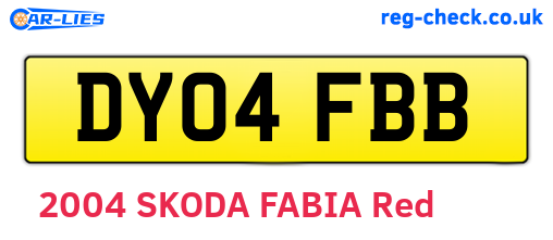 DY04FBB are the vehicle registration plates.