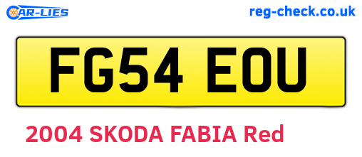 FG54EOU are the vehicle registration plates.