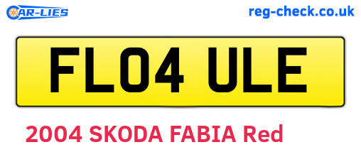 FL04ULE are the vehicle registration plates.