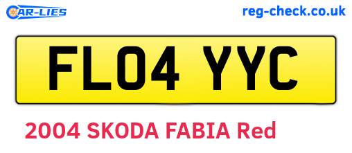 FL04YYC are the vehicle registration plates.
