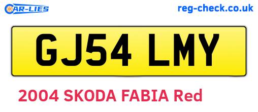 GJ54LMY are the vehicle registration plates.