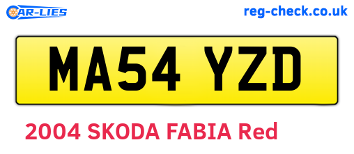 MA54YZD are the vehicle registration plates.