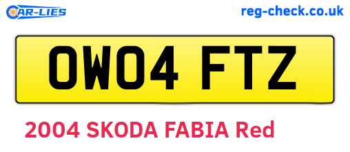 OW04FTZ are the vehicle registration plates.
