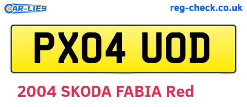 PX04UOD are the vehicle registration plates.