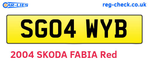 SG04WYB are the vehicle registration plates.
