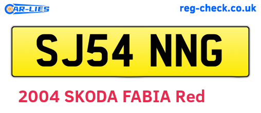 SJ54NNG are the vehicle registration plates.