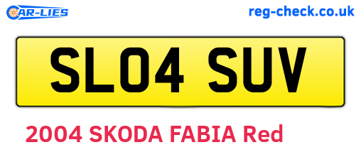 SL04SUV are the vehicle registration plates.