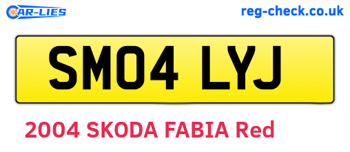 SM04LYJ are the vehicle registration plates.