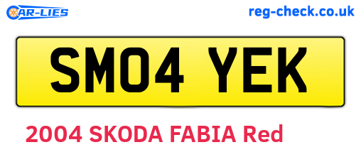 SM04YEK are the vehicle registration plates.