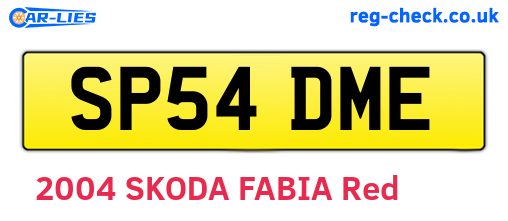 SP54DME are the vehicle registration plates.