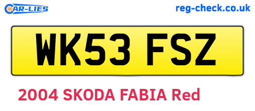WK53FSZ are the vehicle registration plates.