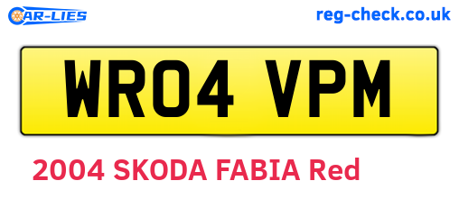 WR04VPM are the vehicle registration plates.