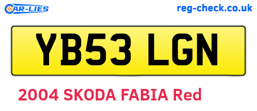 YB53LGN are the vehicle registration plates.
