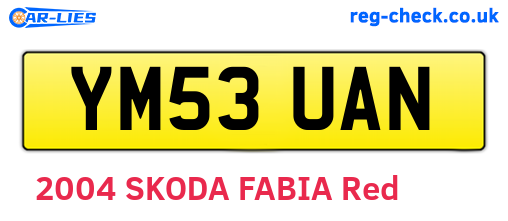 YM53UAN are the vehicle registration plates.