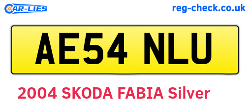 AE54NLU are the vehicle registration plates.