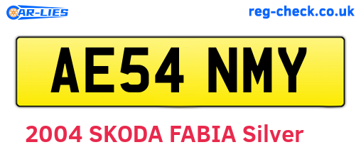 AE54NMY are the vehicle registration plates.