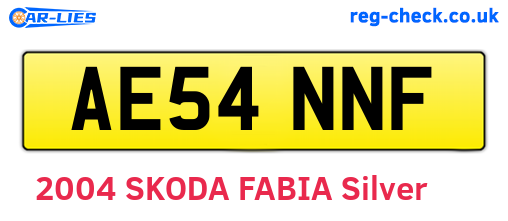 AE54NNF are the vehicle registration plates.
