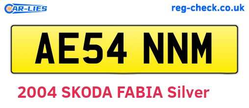 AE54NNM are the vehicle registration plates.