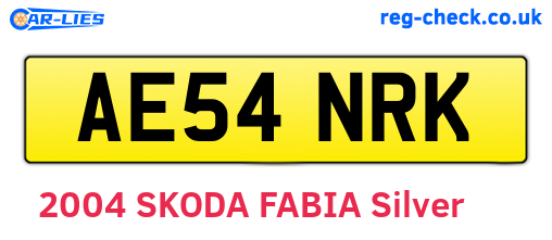 AE54NRK are the vehicle registration plates.